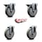 Service Caster 5'' Gray Poly Wheel Swivel Bolt Hole Caster Set with 2 Posi Lock Brakes, 4PK SCC-BH20S514-PPUB-PLB-2-S-2 - alternate 6